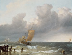 Shipping in Choppy Seas by Ludolf Backhuysen